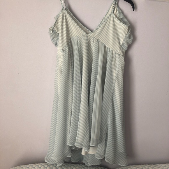 White and Blue Stripped Frilly Dress by Guess - Picture 3 of 4